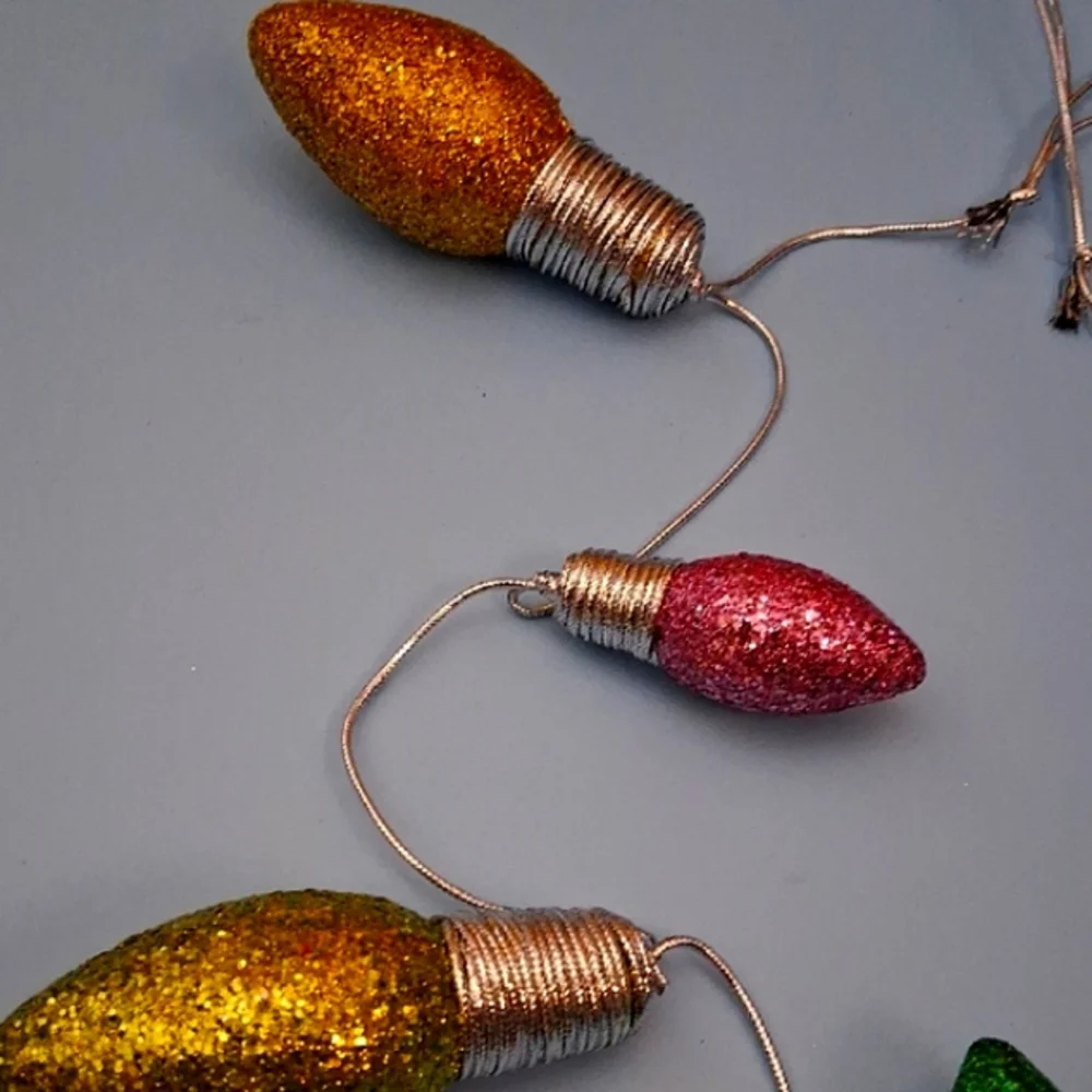 Christmas Glitter Bulbs Garland 3.5ft length Midwest Gift by Ganz MX189412